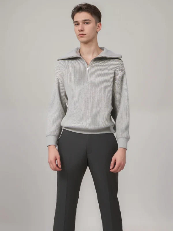 Elio | Gestreifter Pullover mit Reißverschluss für Herren