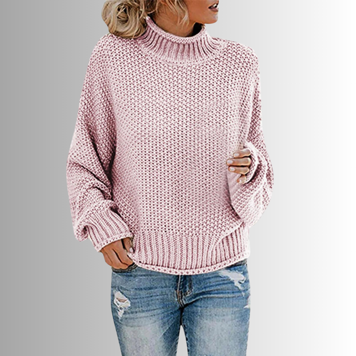 Marta | Raffiniertes Design Damenpullover mit hohem Halsausschnitt