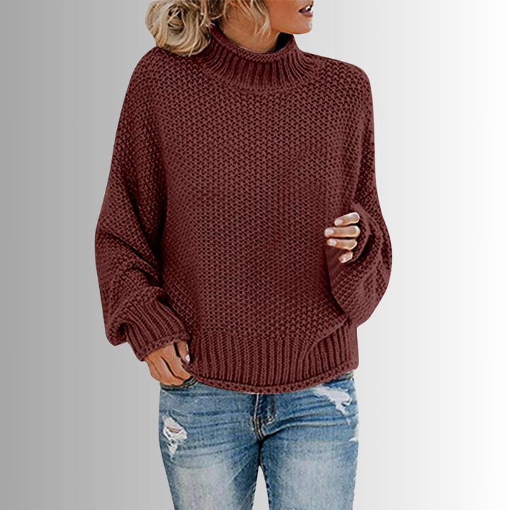 Marta | Raffiniertes Design Damenpullover mit hohem Halsausschnitt