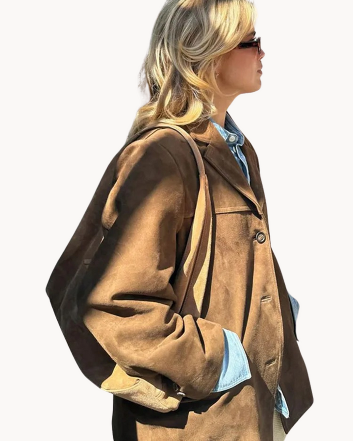 Lily | Luxuriöser Camel Wildleder Damen Blazer