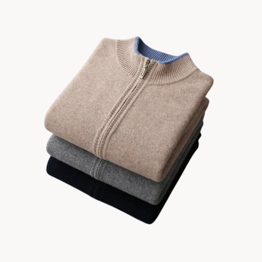 Kingston | Luxuriöse Merino-Weichheit Herren Zip-Pullover