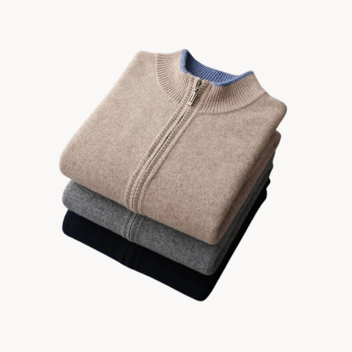 Kingston | Luxuriöse Merino-Weichheit Herren Zip-Pullover