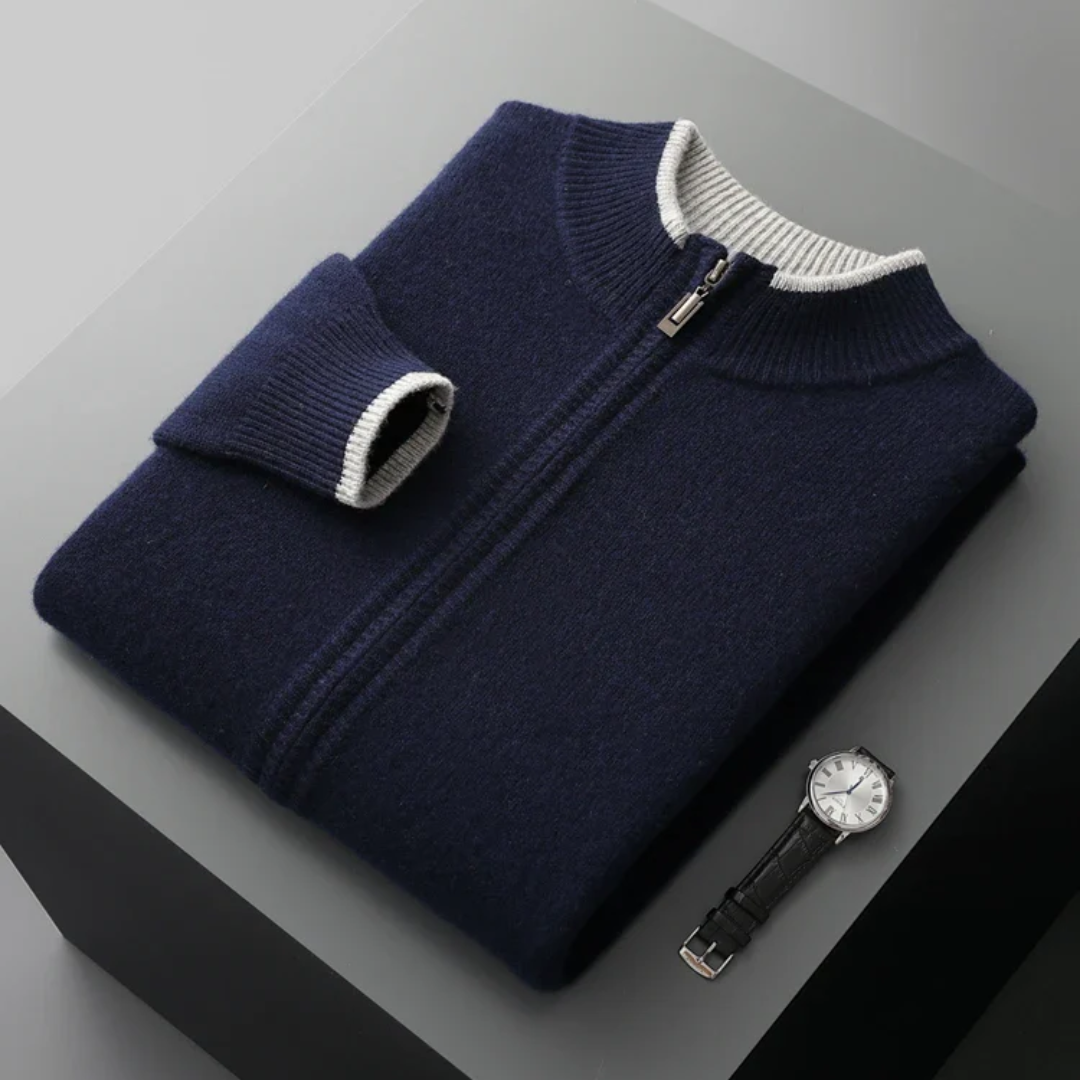 Kingston | Luxuriöse Merino-Weichheit Herren Zip-Pullover
