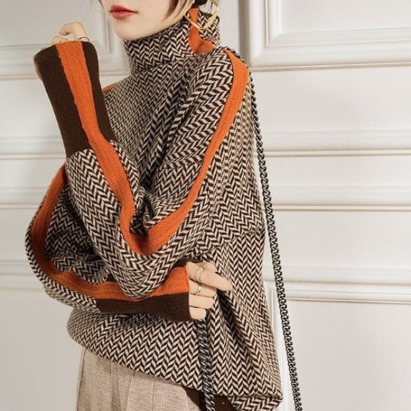 Aurora | Gestreift Vielseitiges Design Damen Pullover