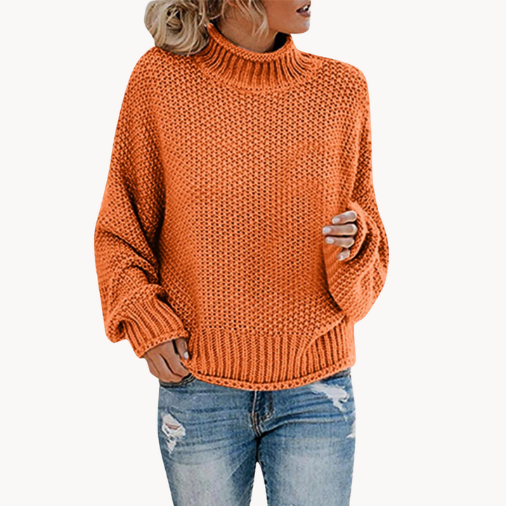 Marta | Raffiniertes Design Damenpullover mit hohem Halsausschnitt