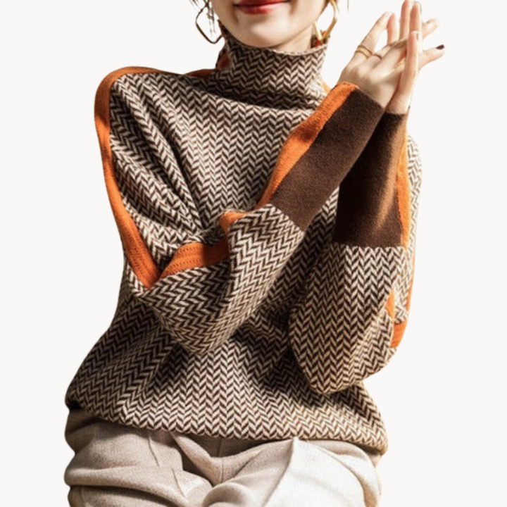 Aurora | Gestreift Vielseitiges Design Damen Pullover