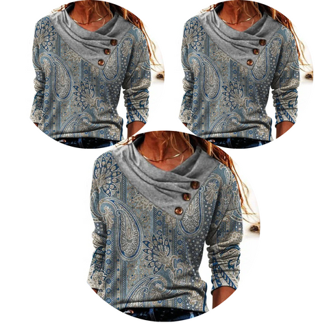 Ruby | Eleganter Damenpullover mit gefaltetem Kragen