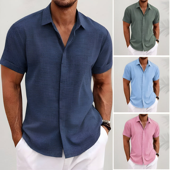 Dominik | Stilvolles bequemes Herren Kurzarmhemd